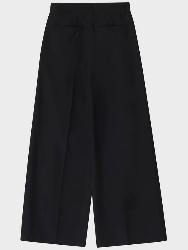 Wool Win Tuck Wide Slacks Black - NOIRER FOR WOMEN - BALAAN 4