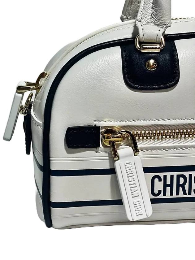 Zip Bowling Micro Calfskin Cross Bag White - DIOR - BALAAN 6