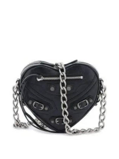 Le Cagole Heart Cross Mini Bag Black - BALENCIAGA - BALAAN 2