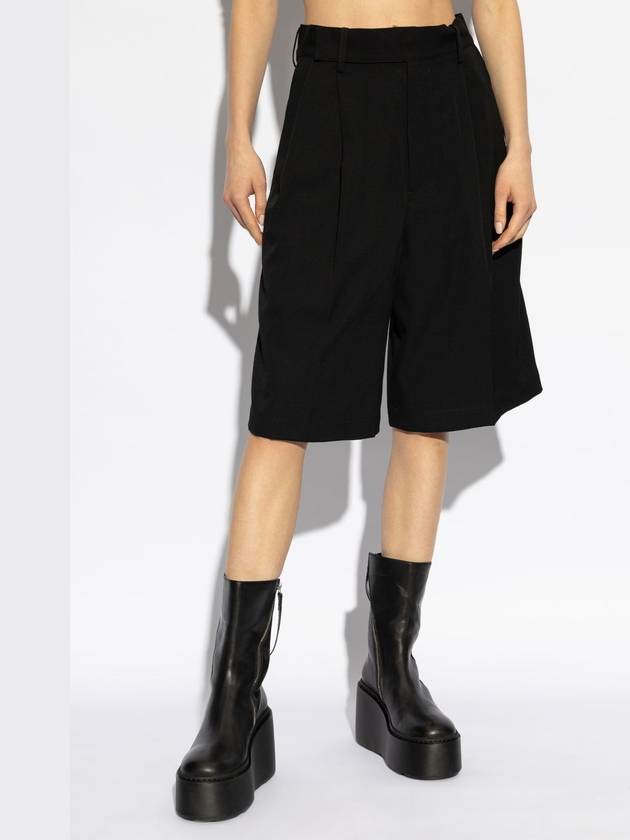 Yohji Yamamoto Wool Shorts, Women's, Black - YOHJI YAMAMOTO - BALAAN 3