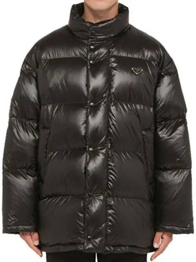 Triangle Logo Nylon Padded Jacket Black - PRADA - BALAAN 2