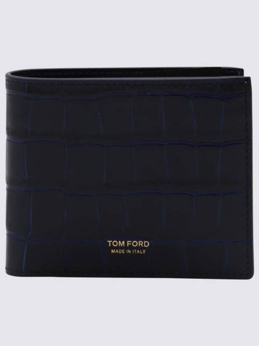 Men's TF Logo Half Wallet Blue - TOM FORD - BALAAN 1