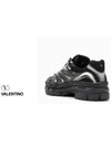 Fabric Calfskin Low Top Sneakers Black - VALENTINO - BALAAN 4