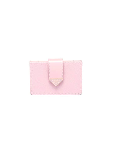 Saffiano Leather Card Wallet Alabaster Pink - PRADA - BALAAN 1