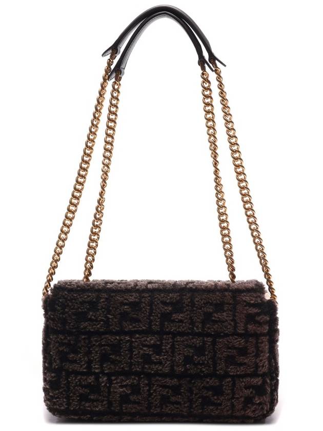 Baguette Chain Midi Shoulder Bag Dark Brown - FENDI - BALAAN 5