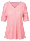 Women's Folded Pleated V-Neck Top Pink - MONPLISSE - BALAAN 2