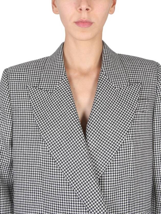 Women's Houndstooth Check Single Breasted Coat Gray - ALEXANDER MCQUEEN - BALAAN 5