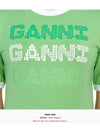 Women's Logo Fitted Short Sleeve T-Shirt Green - GANNI - BALAAN 11