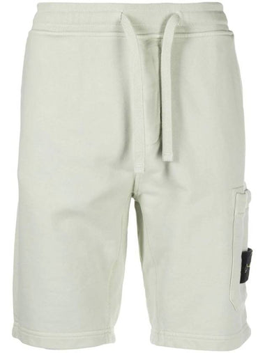 Cotton Fleece Cargo Bermuda Shorts Pistacchio - STONE ISLAND - BALAAN 1