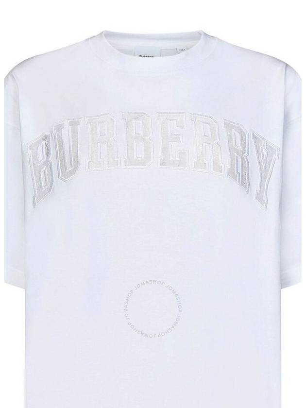 Lace Logo Cotton Oversized Short Sleeve T-Shirt White - BURBERRY - BALAAN 4