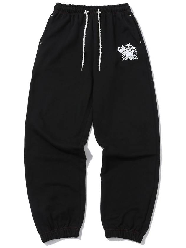 STARDUST STITCH SWEAT PANTS BLACK - KEEMHII - BALAAN 1