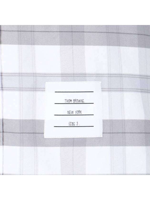 Oxford Tartan Check Cotton Long Sleeve Shirt Grey - THOM BROWNE - BALAAN 5