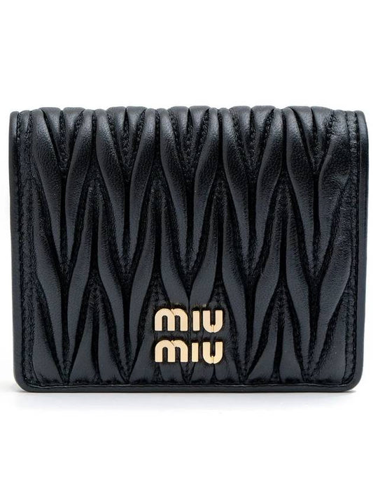 Matelasse Leather Half Wallet Black - MIU MIU - BALAAN 2