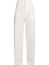 Compact Cotton Trousers Straight Pants White - BOTTEGA VENETA - BALAAN 2