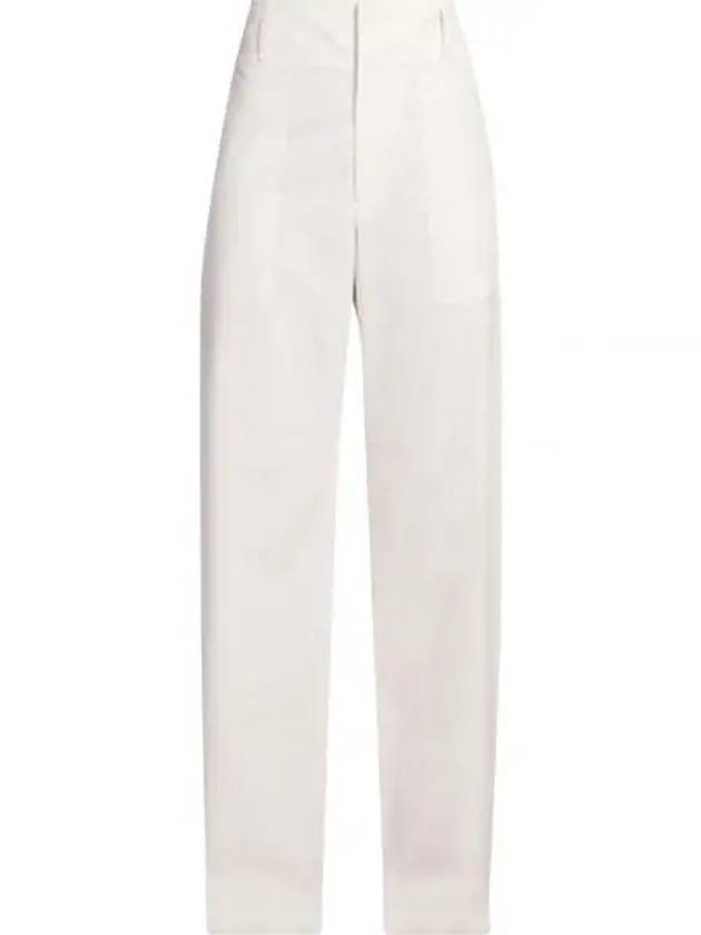 Compact Cotton Trousers Straight Pants White - BOTTEGA VENETA - BALAAN 2