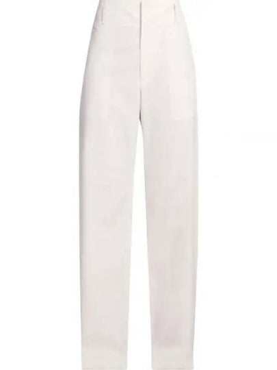 Compact Cotton Trousers Straight Pants White - BOTTEGA VENETA - BALAAN 2