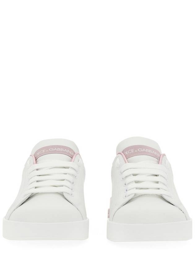 Portofino low-top sneakers white pink - DOLCE&GABBANA - BALAAN 7