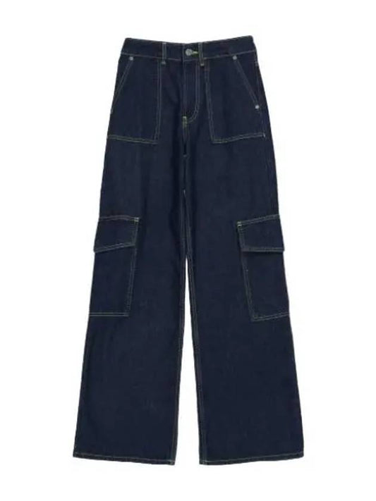 Anji rinse denim indigo jeans pants - GANNI - BALAAN 1