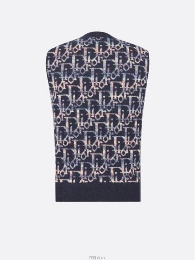 Jacquard Knit Vest Purple - DIOR - BALAAN 4