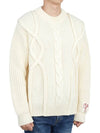 Logo Patch Twisted Knit Top Ivory - GOLDEN GOOSE - BALAAN 4