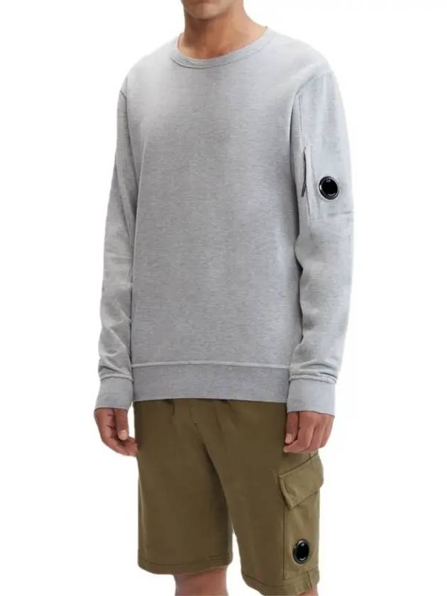 Light Fleece Sweatshirt Grey Melange - CP COMPANY - BALAAN 3