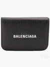 Logo Tri-Fold Leather Half Wallet Black - BALENCIAGA - BALAAN 2