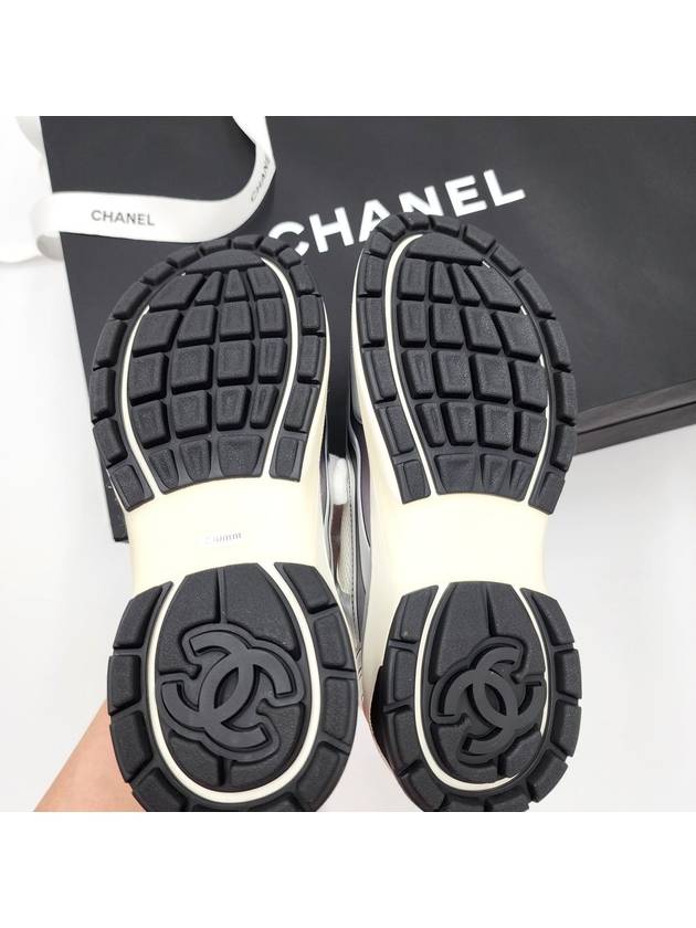 Fabric Laminated Low Top Sneakers Silver - CHANEL - BALAAN 5