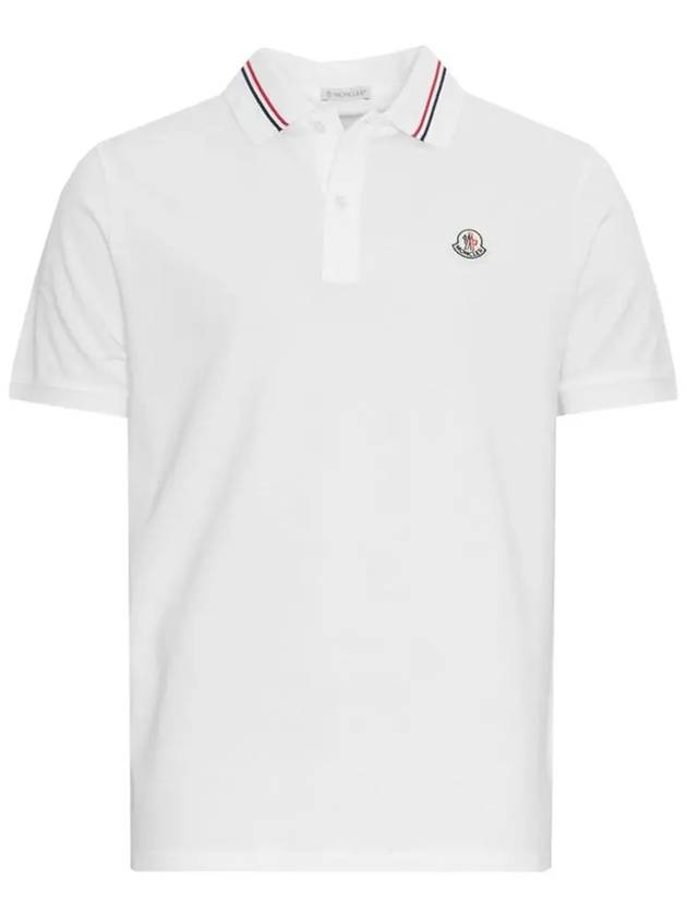 Logo Patch Polo Shirt White - MONCLER - BALAAN 3