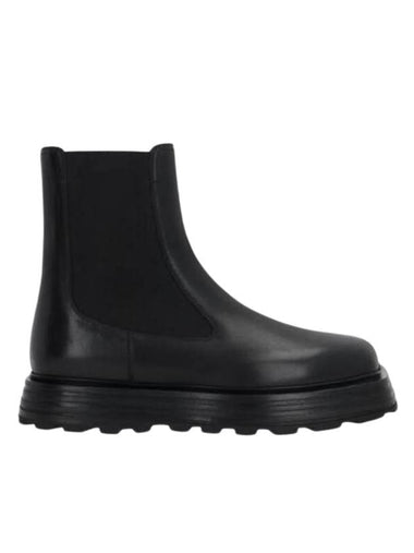 Square Toe Leather Chelsea Boots Black - JIL SANDER - BALAAN 1