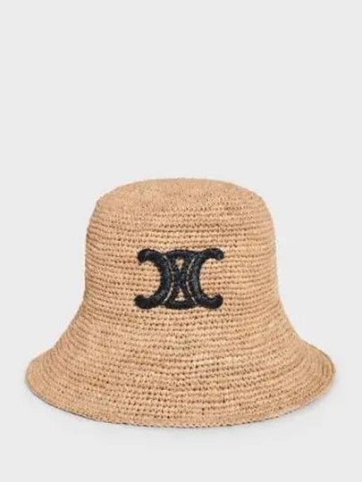 Triomphe Raffia Bucket Hat Natural Black - CELINE - BALAAN 2