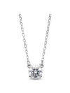 Stilla Round Zirconia Pendant Necklace Silver - SWAROVSKI - BALAAN 2