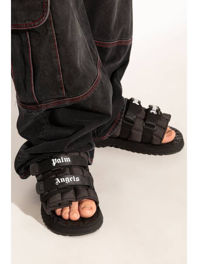 Suicoke Moto P Touch Strap Slippers Black - PALM ANGELS - BALAAN 3