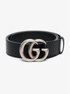 Double G Buckle Leather Belt Black - GUCCI - BALAAN 6