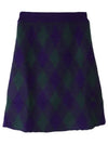 Argyle Wool A-Line Skirt Purple - BURBERRY - BALAAN 2