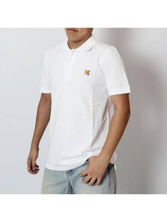 Men s Foxhead Patch Regular Polo LM00208KJ7002 White - MAISON KITSUNE - BALAAN 1