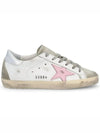 Women's Superstar Silver Heel Tab Pink Star Low Top Sneakers White - GOLDEN GOOSE - BALAAN 2