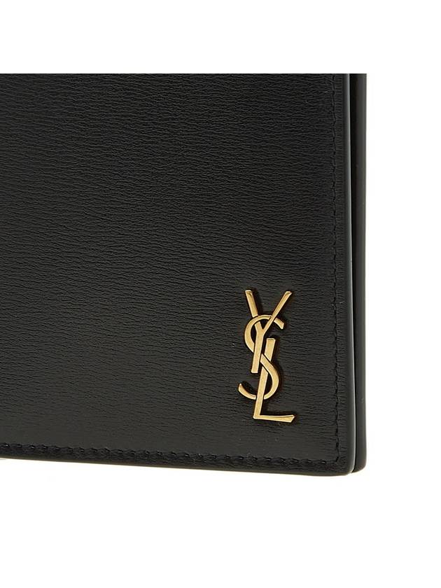 Monogram Gold Hardware Bifold Wallet Black - SAINT LAURENT - BALAAN 7