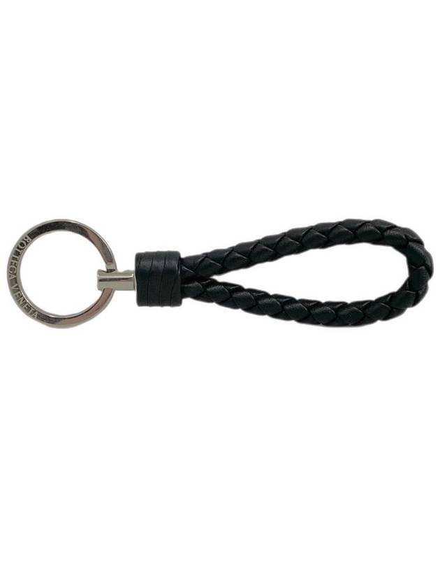 Intrecciato Leather Key Holder Black - BOTTEGA VENETA - BALAAN 2