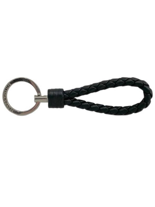 Intrecciato Leather Key Holder Black - BOTTEGA VENETA - BALAAN 2