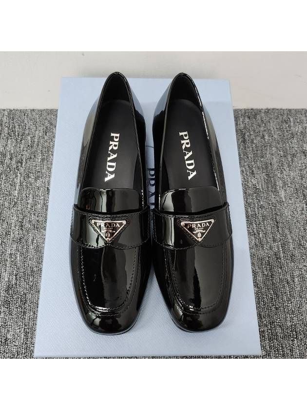 Brushed Patent Leather Loafers Black - PRADA - BALAAN 6