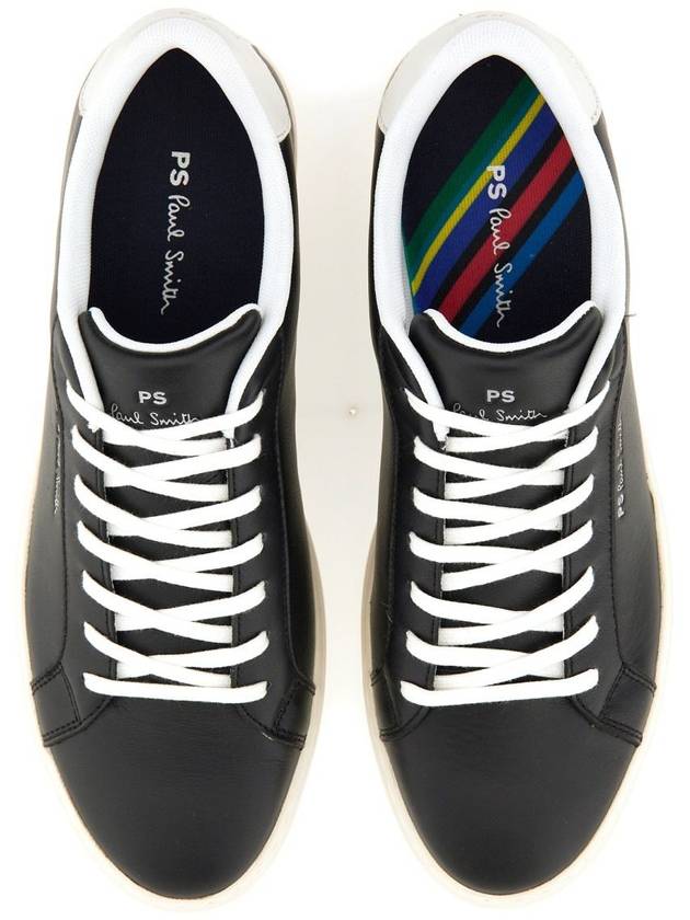 Rex Stripe Logo Low Top Sneakers Black - PAUL SMITH - BALAAN 7