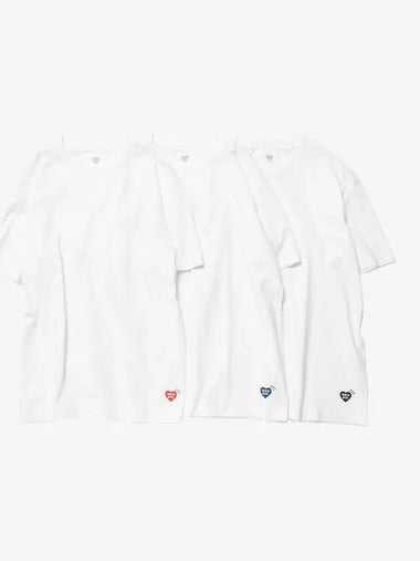 3 PACK Short Sleeve T Shirt Set White HM28CS048 - HUMAN MADE - BALAAN 1