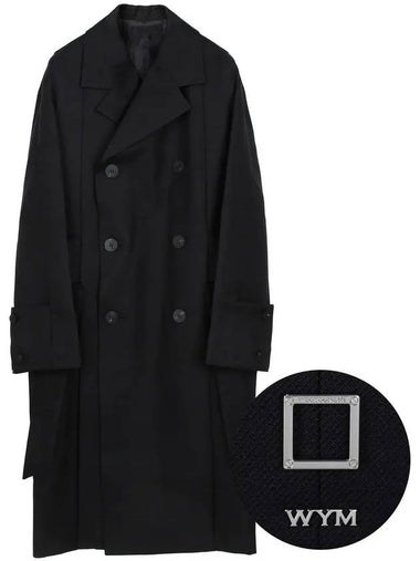 Black belted double wool coat W233HC01 901B - WOOYOUNGMI - BALAAN 1