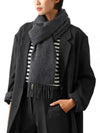 Women's Wsdalia Fringe Cashmere Muffler Dark Grey - MAX MARA - BALAAN 2