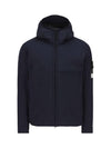 Men's Soft Shell Pure Insulation Technology Primaloft Hooded Jacket Navy - STONE ISLAND - BALAAN 2