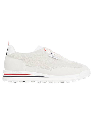 Shearling Tech Runner Low Top Sneakers White - THOM BROWNE - BALAAN 1