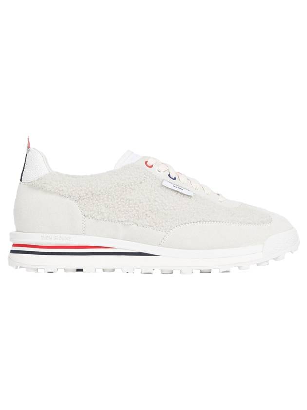 Shearling Tech Runner Low Top Sneakers White - THOM BROWNE - BALAAN 1