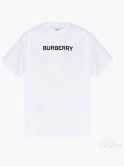 logo print cotton short sleeve t-shirt white - BURBERRY - BALAAN 2