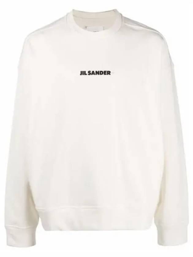 Logo Crew Neck Cotton Sweatshirt Natural - JIL SANDER - BALAAN 2