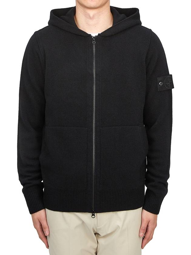 Compass Badge Zip-Up Hoodie Black - STONE ISLAND - BALAAN 2